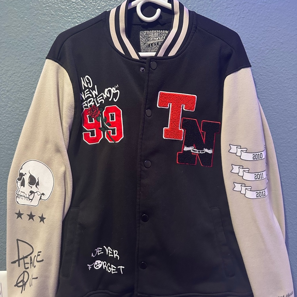 Kids Varsity Jacket - Black and Gray